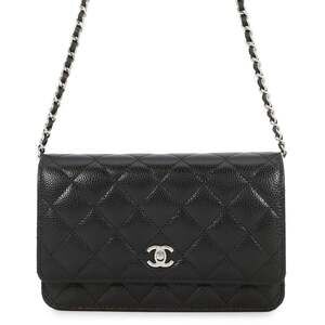 Chanel Chain Wallet, Matelassé, Coco Mark, Caviar Skin, AP4241, CHANEL Black,...